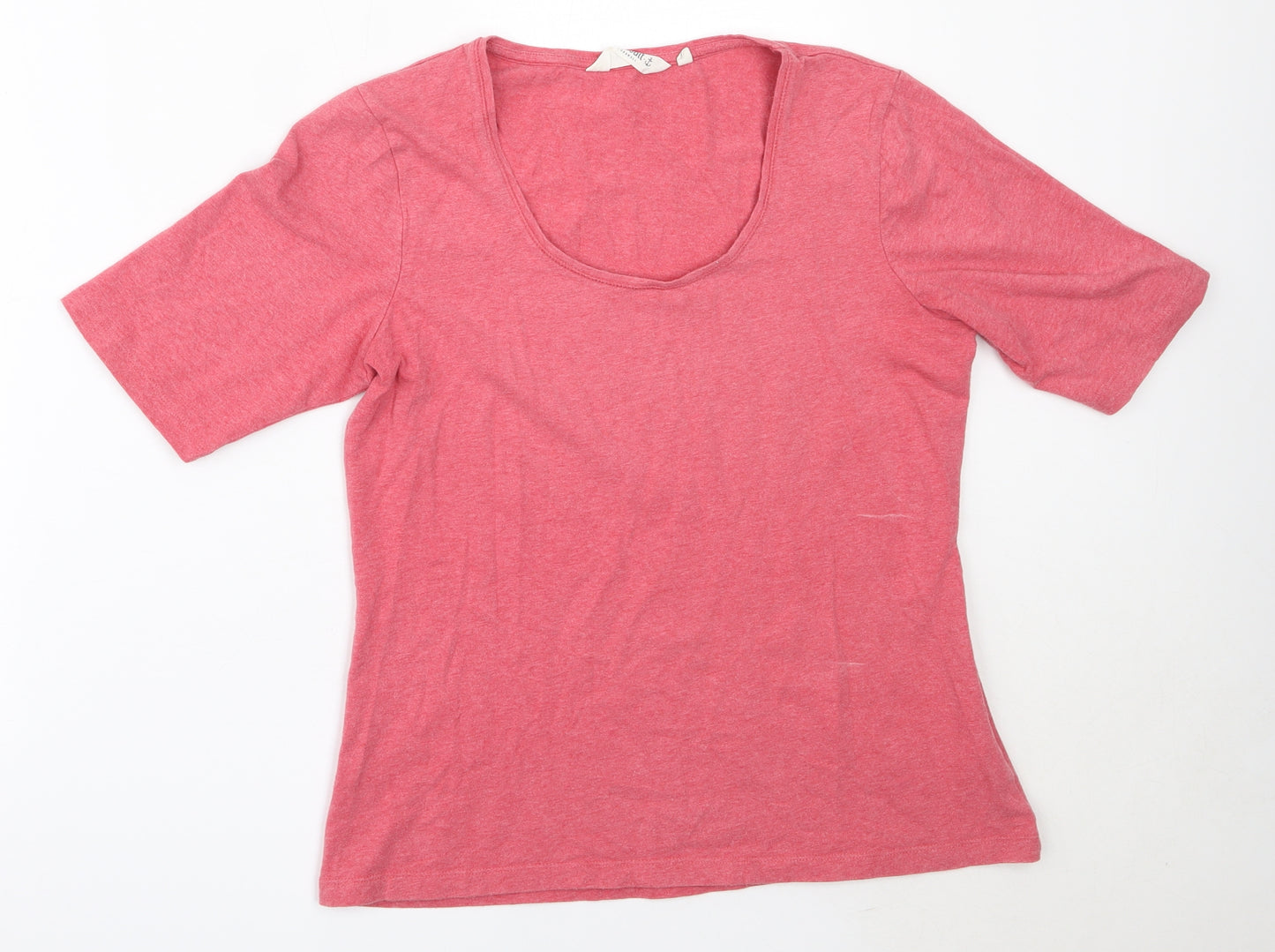 Seasalt Womens Pink  Cotton Basic T-Shirt Size 14 Round Neck