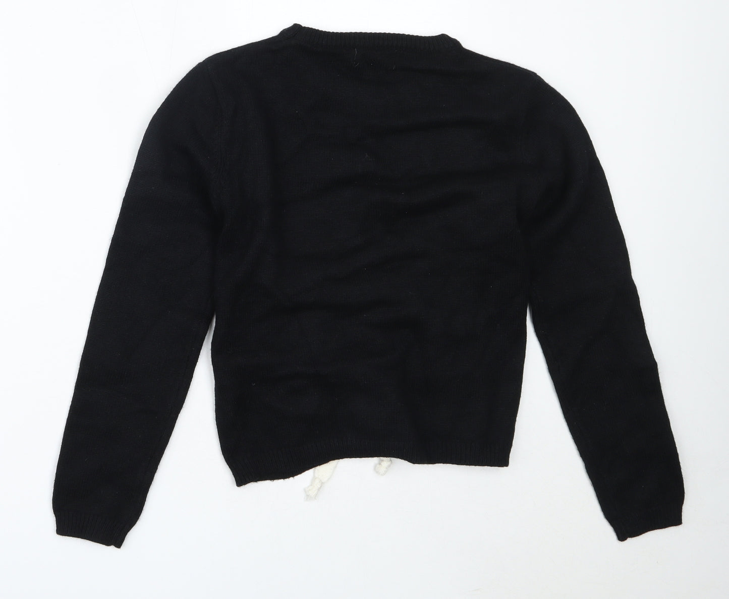 Copperose Womens Black Round Neck  Viscose Pullover Jumper Size S