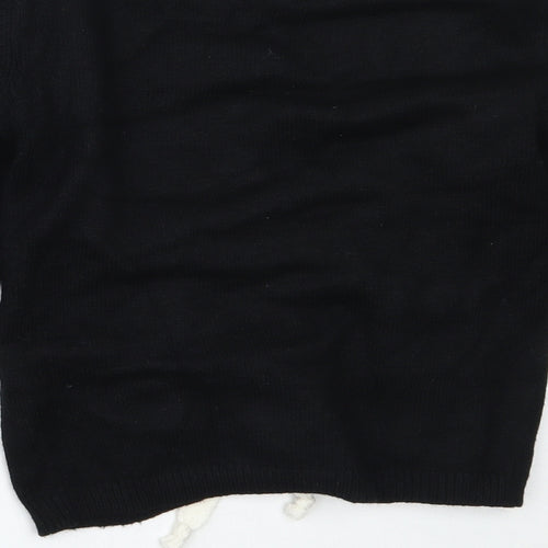 Copperose Womens Black Round Neck  Viscose Pullover Jumper Size S