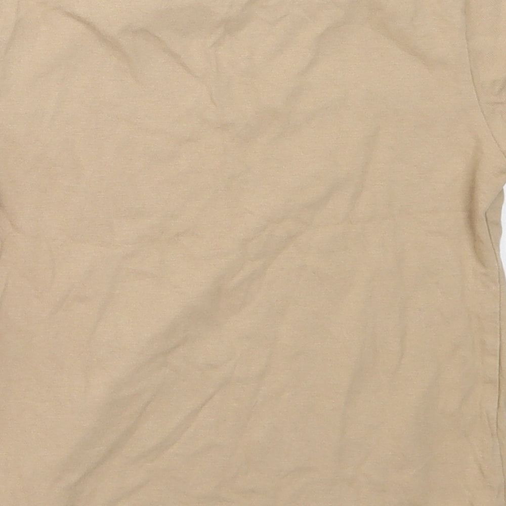 River Island Boys Beige  Cotton Basic T-Shirt Size 2-3 Years Round Neck