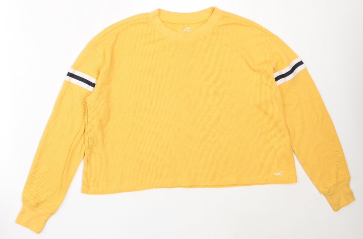 Hollister Womens Yellow Polyester Pullover Sweatshirt Size XS