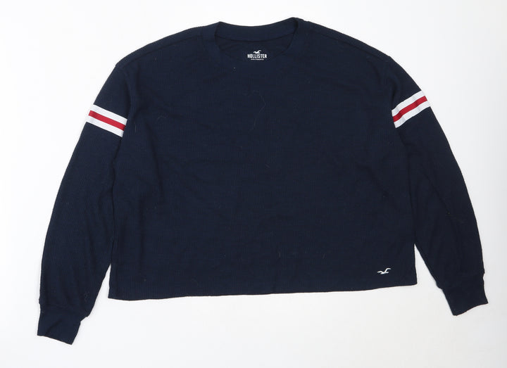 Hollister Womens Blue Polyester Pullover Sweatshirt Size XS