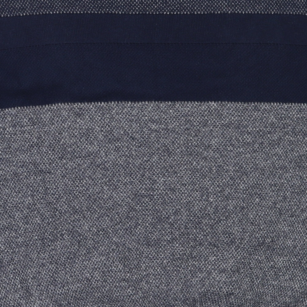 Easy Mens Blue Round Neck  Cotton Pullover Jumper Size M