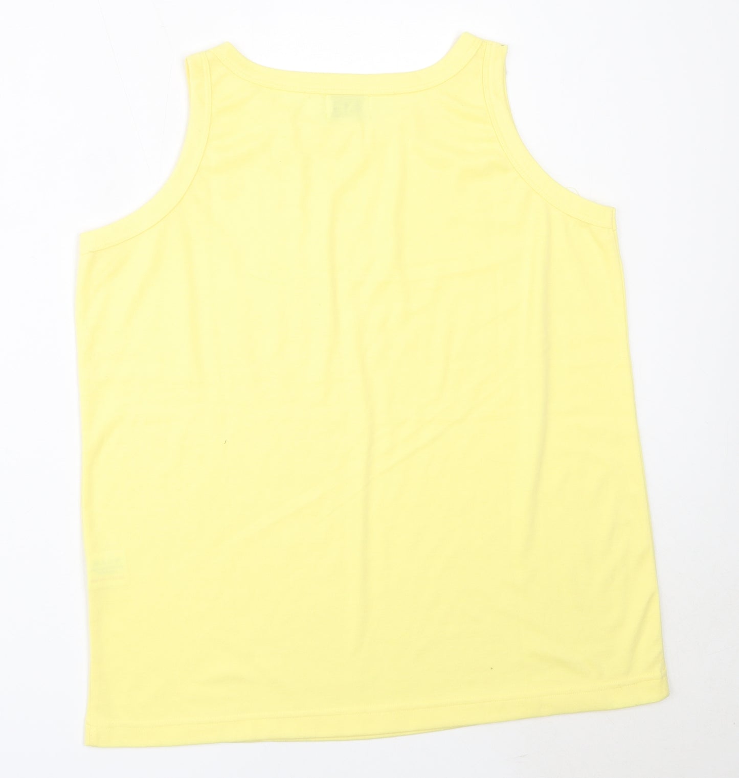 EXE Womens Yellow  Cotton Basic Tank Size M Round Neck