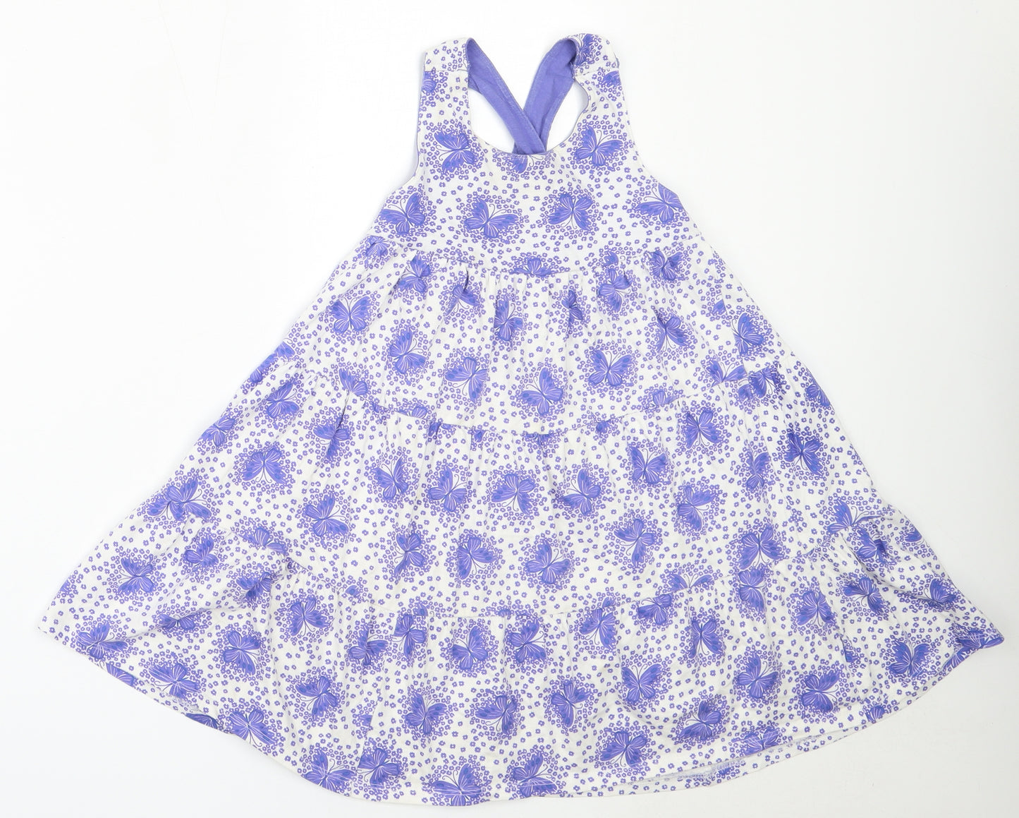 Mothercare Girls Purple  Cotton Trapeze & Swing  Size 6-7 Years  Square Neck
