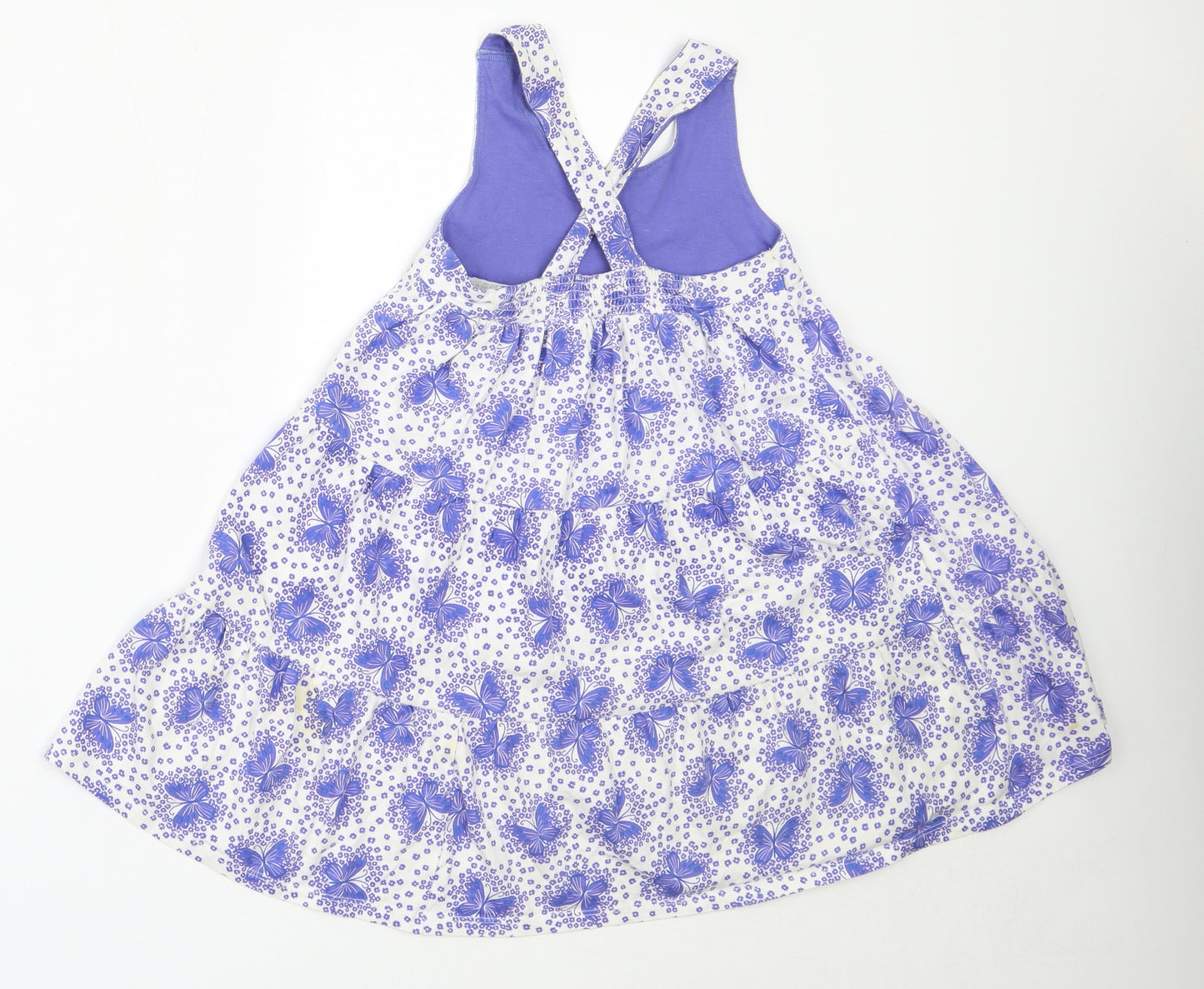 Mothercare Girls Purple  Cotton Trapeze & Swing  Size 6-7 Years  Square Neck