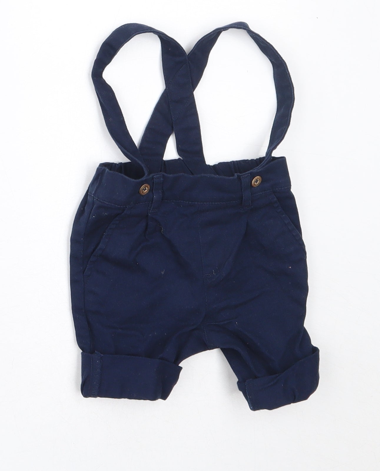 TU Boys Blue  Cotton Cropped Trousers Size 0-3 Months