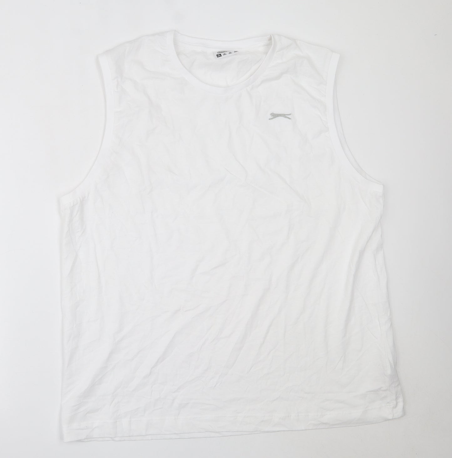 Slazenger Mens White  Cotton  T-Shirt Size 3XL Round Neck