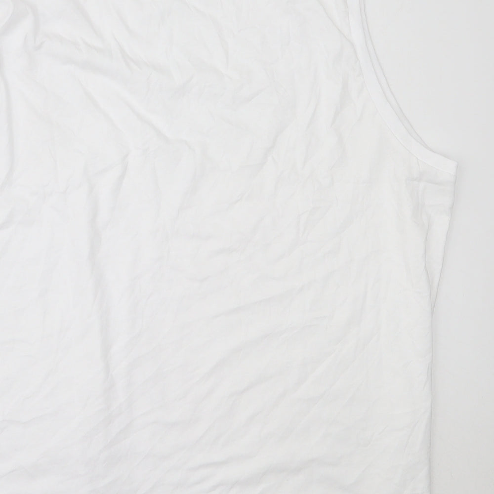 Slazenger Mens White  Cotton  T-Shirt Size 3XL Round Neck
