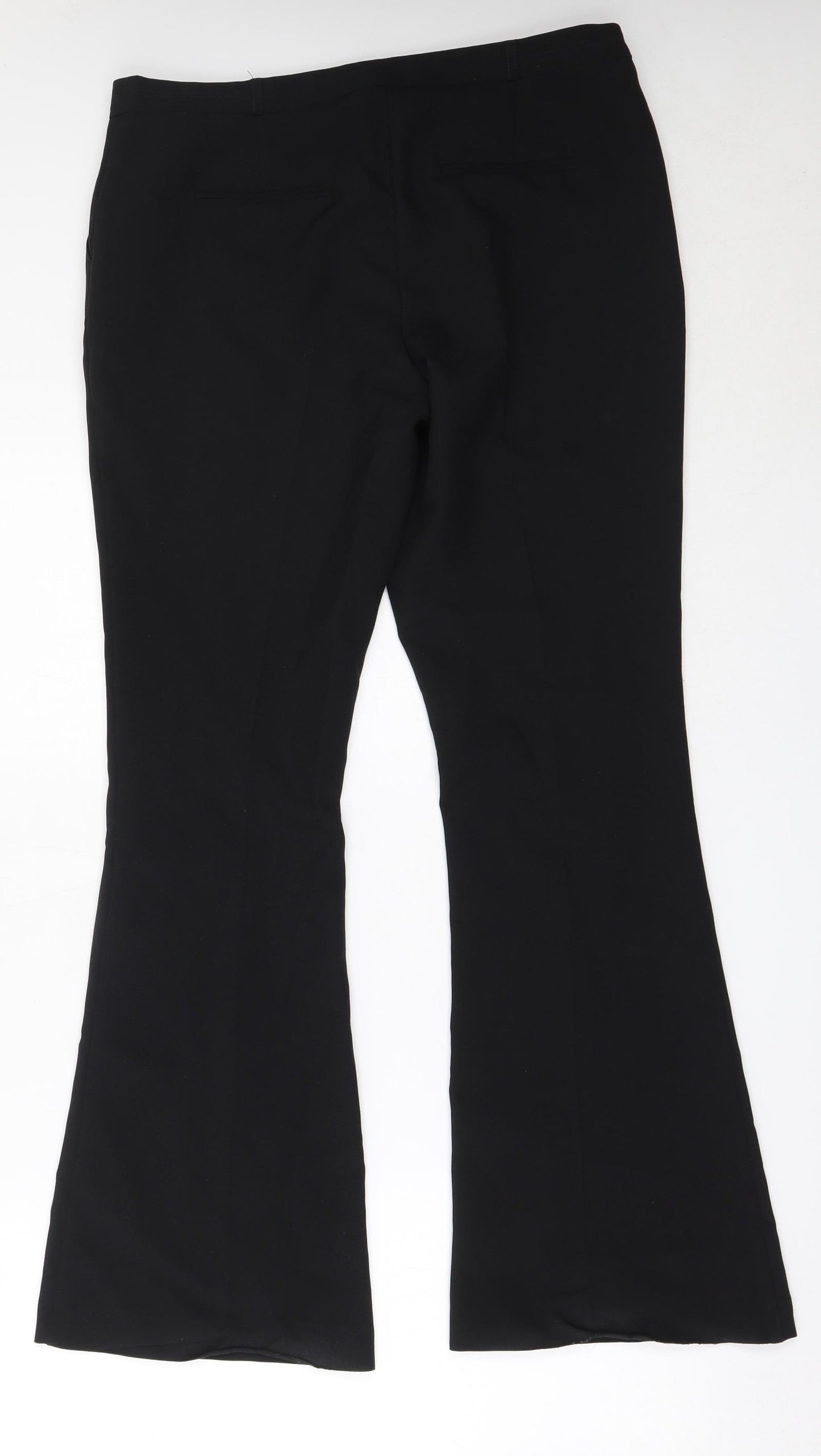 Peacocks Womens Black  Polyester Trousers  Size 12 L30.5 in Regular