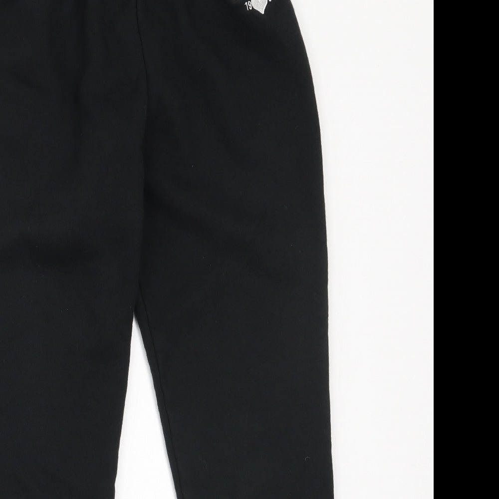F&F Girls Black  Cotton Jogger Trousers Size 11-12 Years  Regular