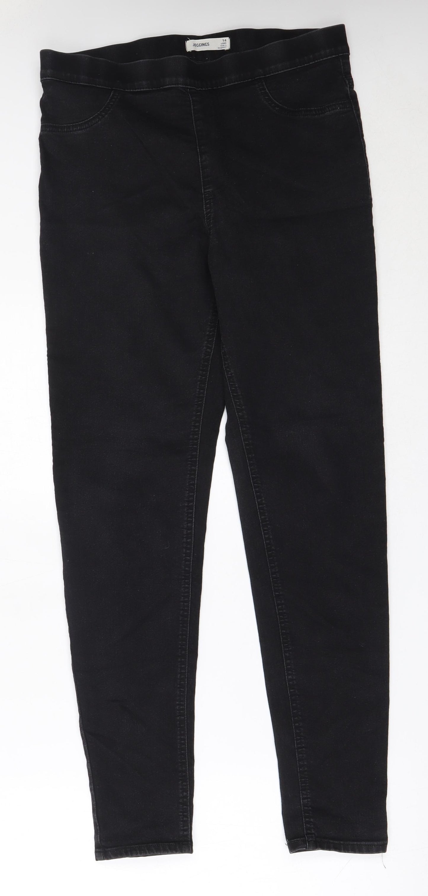 Preworn Womens Black  Cotton Jegging Jeans Size 14 L29 in Regular