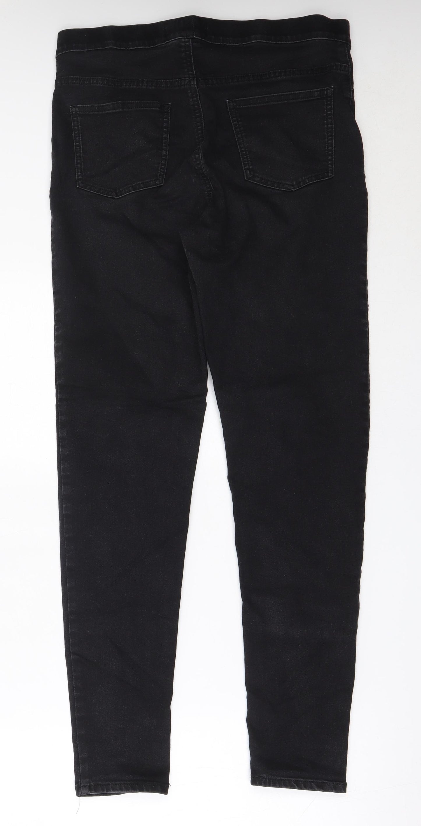 Preworn Womens Black  Cotton Jegging Jeans Size 14 L29 in Regular