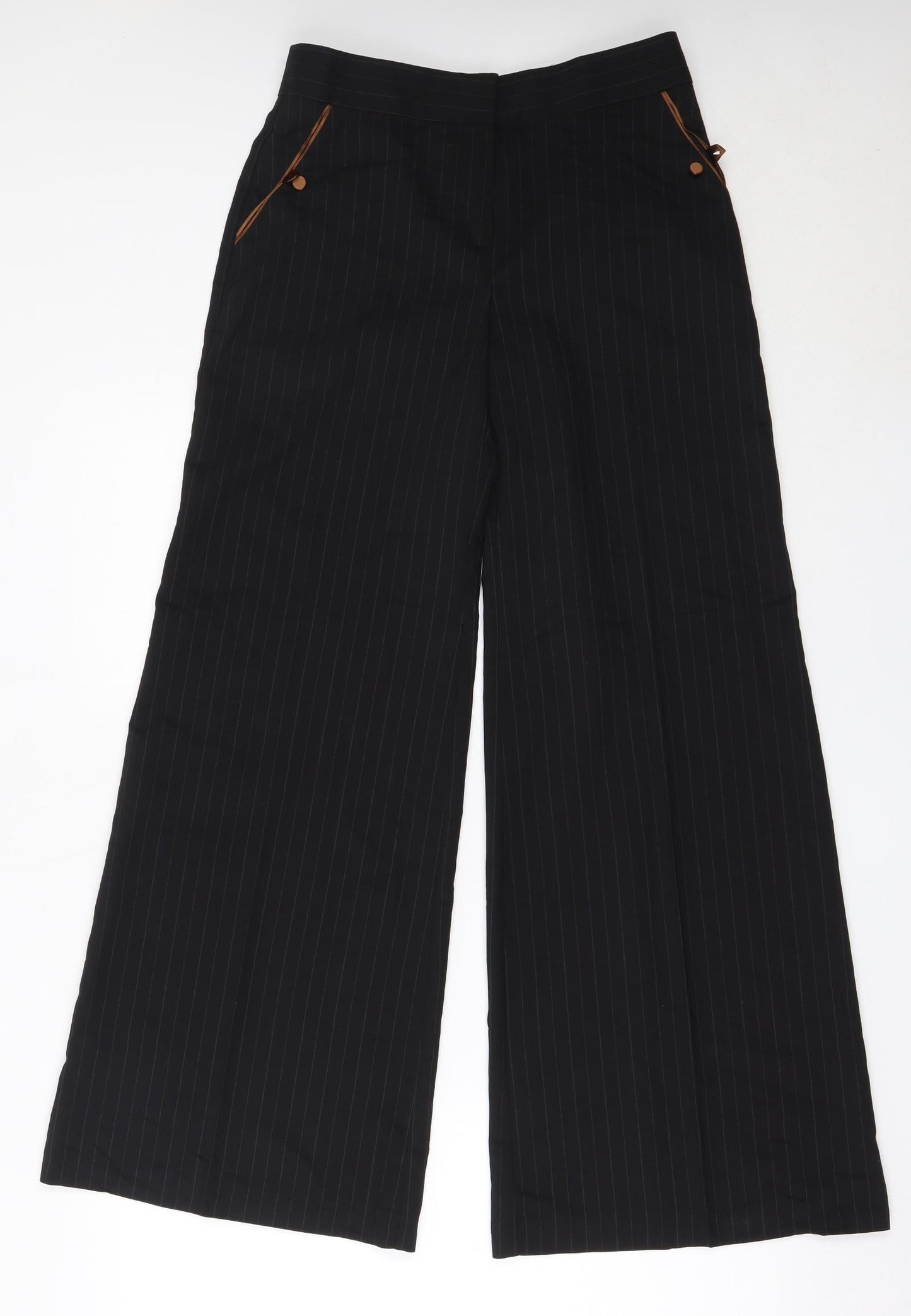 Marks and Spencer Womens Black  Polyester Trousers  Size 8 L30.5 in Regular