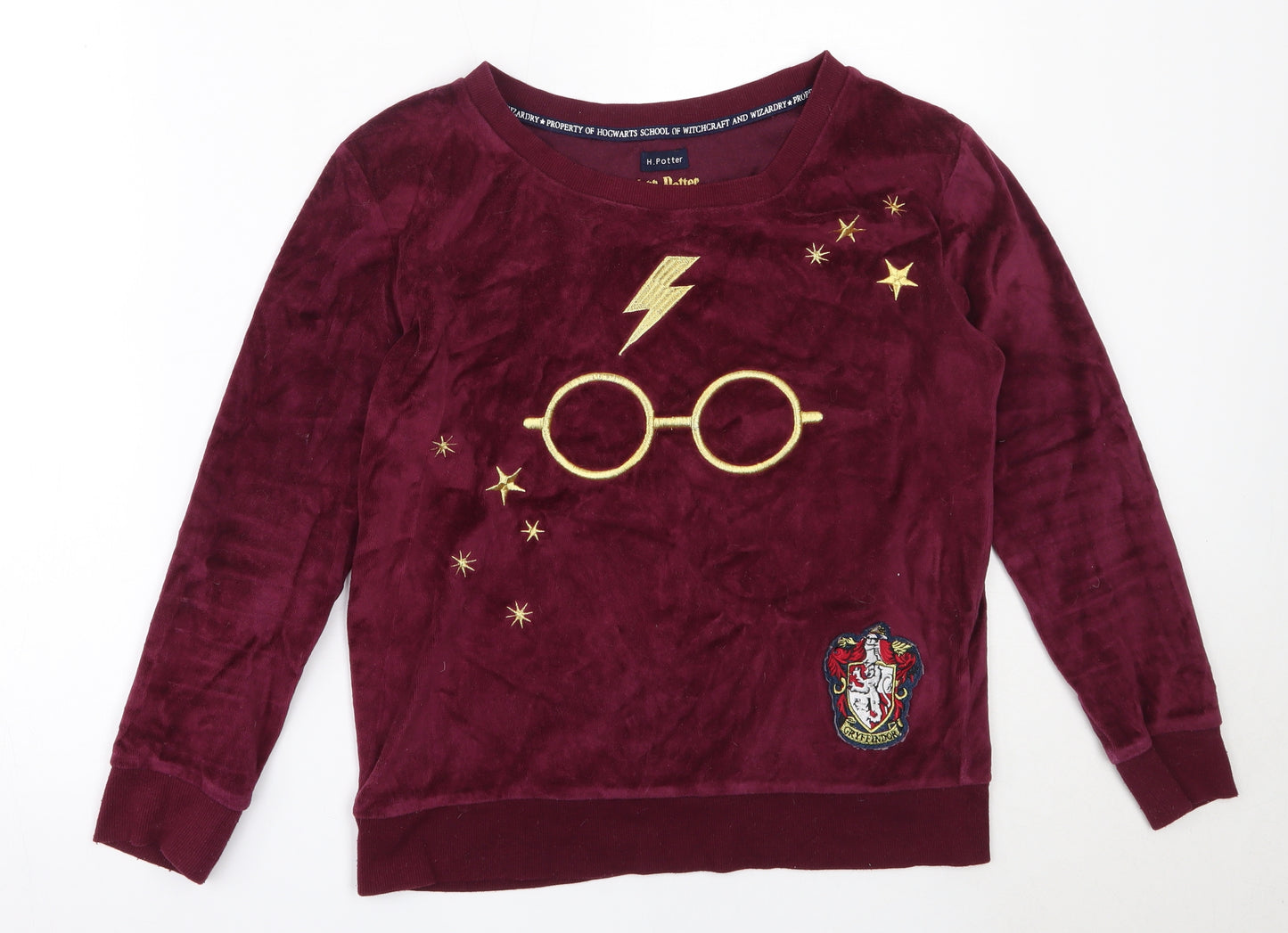 Primark Womens Red Solid Cotton Top Pyjama Top Size S   - harry potter