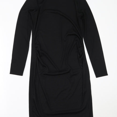 Boohoo Womens Black  Polyester Bodycon  Size 12  Round Neck