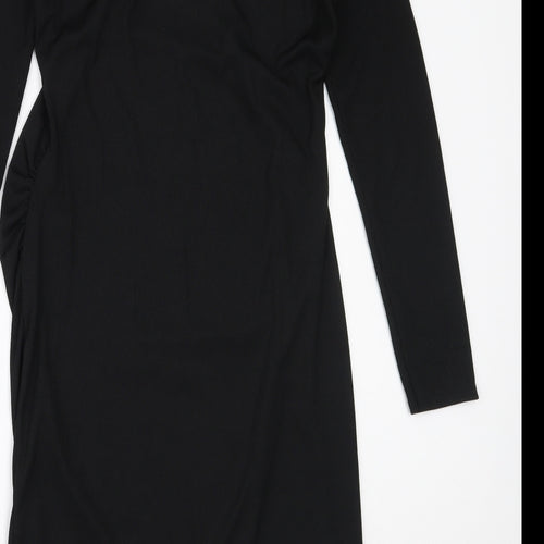 Boohoo Womens Black  Polyester Bodycon  Size 12  Round Neck