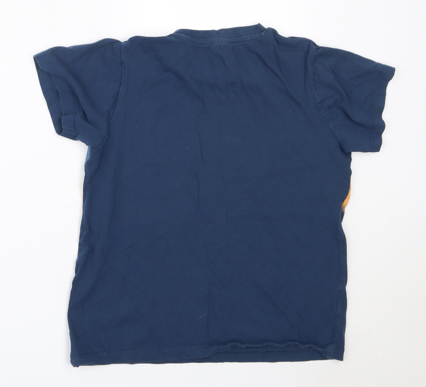 Preworn Boys Blue  Cotton Basic T-Shirt Size 10-11 Years Round Neck