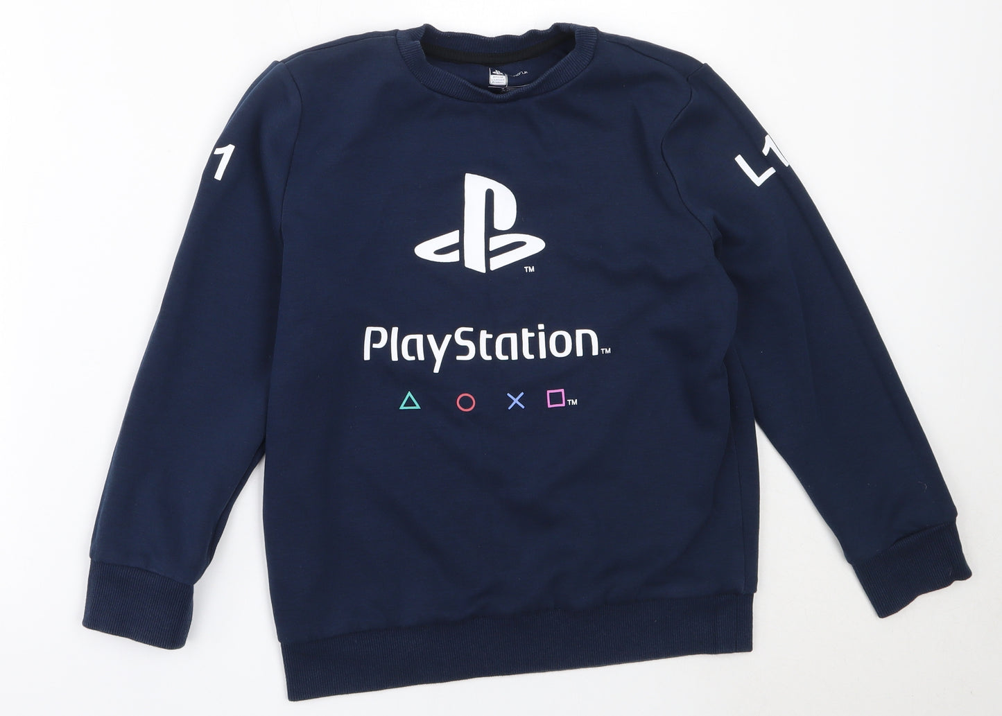 F&F Boys Blue  Cotton Pullover Sweatshirt Size 10-11 Years   - playstation