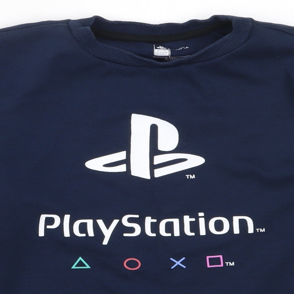 F&F Boys Blue  Cotton Pullover Sweatshirt Size 10-11 Years   - playstation
