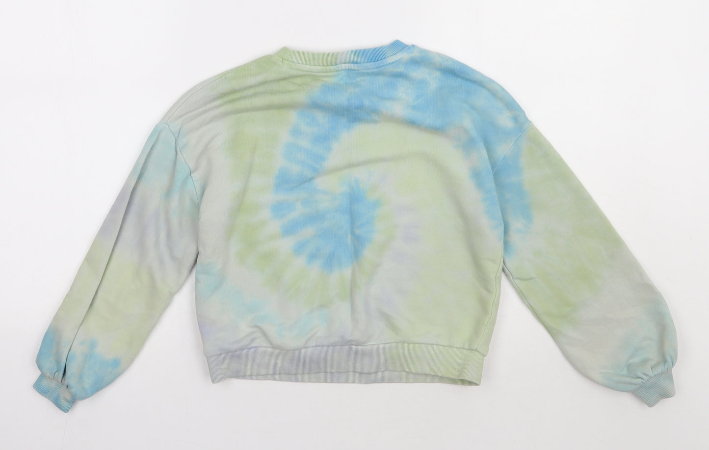 Marks and Spencer Girls Blue  Cotton Pullover Sweatshirt Size 9-10 Years  Pullover - ombre