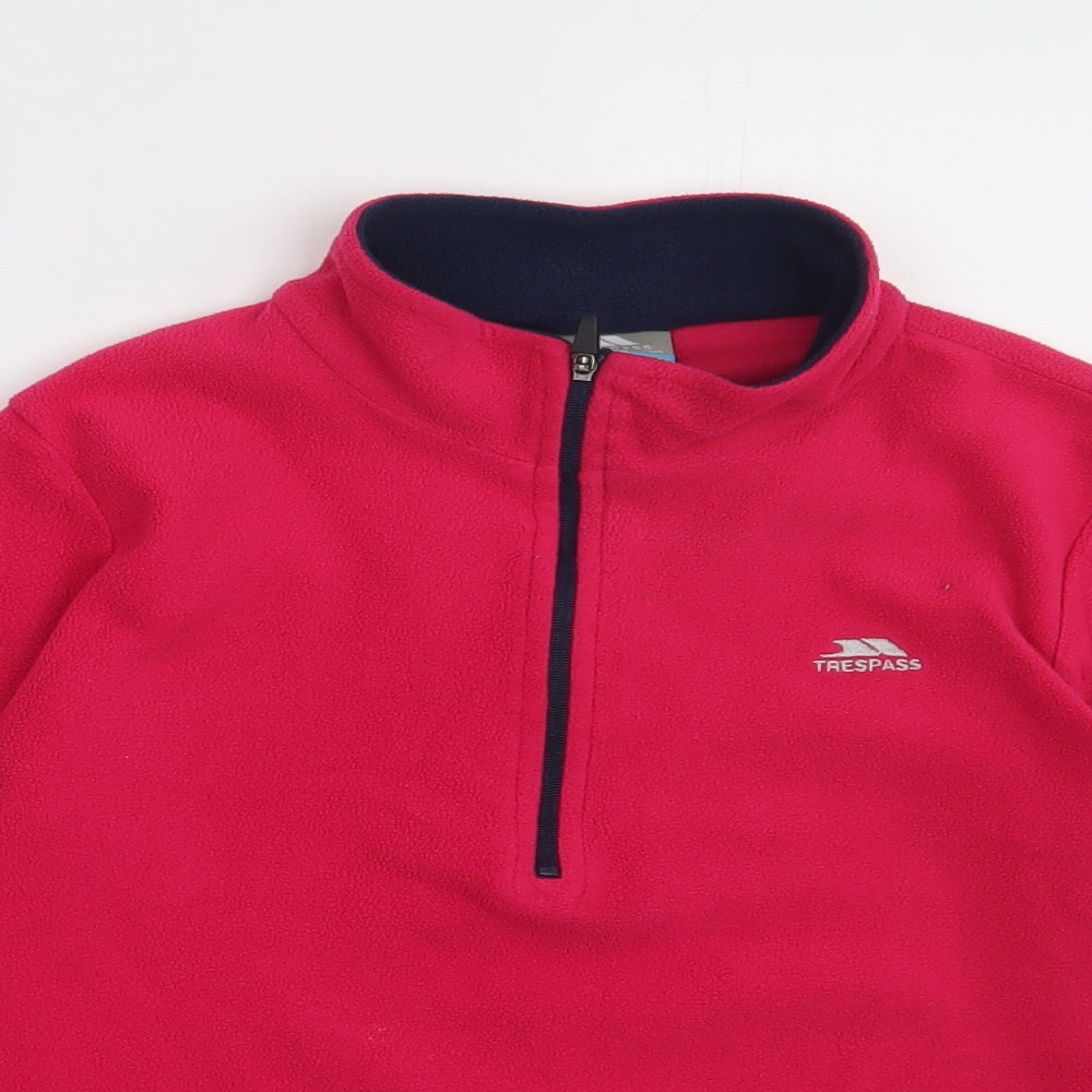 Trespass Girls Pink  Polyester Pullover Sweatshirt Size 9-10 Years  Zip