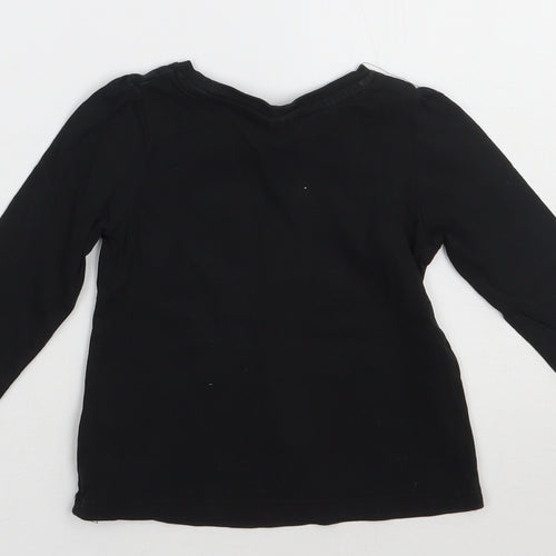 so cute Girls Black  Cotton Basic T-Shirt Size 12-18 Months Crew Neck Pullover - Meet me in Paris