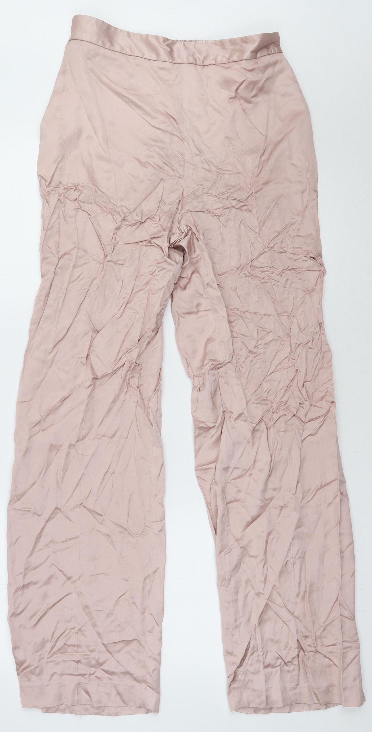 Zara Womens Pink  Viscose Trousers  Size M L33 in Regular