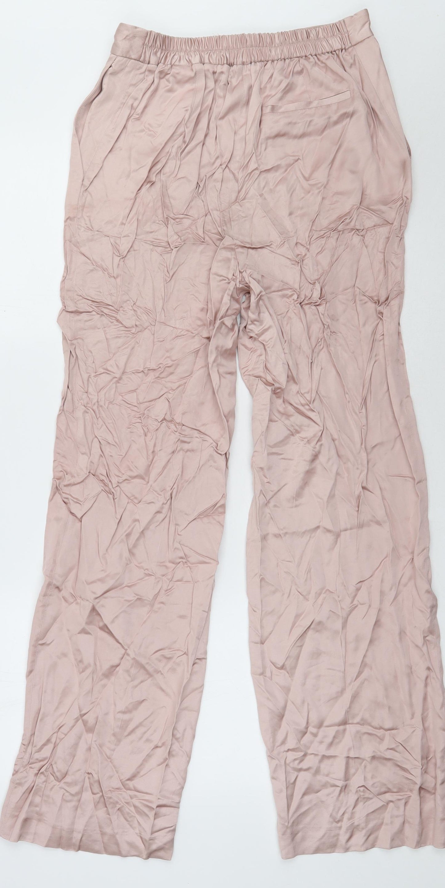 Zara Womens Pink  Viscose Trousers  Size M L33 in Regular