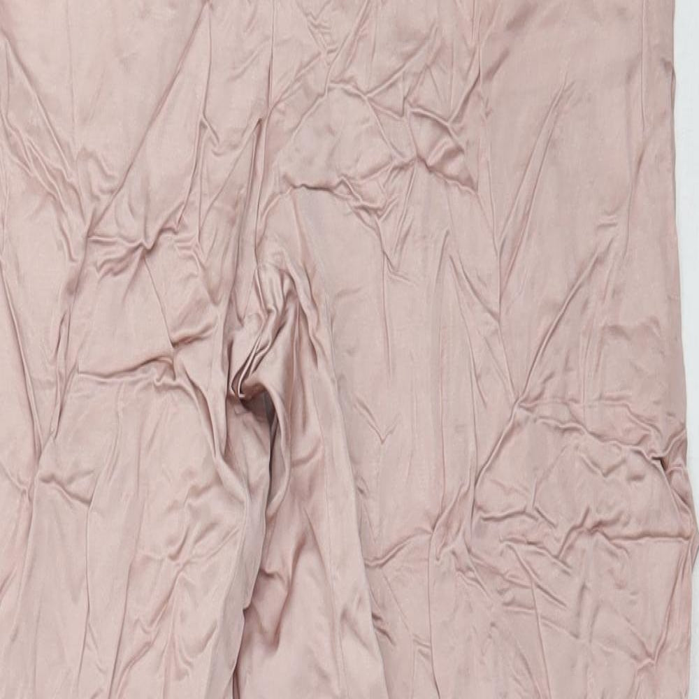 Zara Womens Pink  Viscose Trousers  Size M L33 in Regular