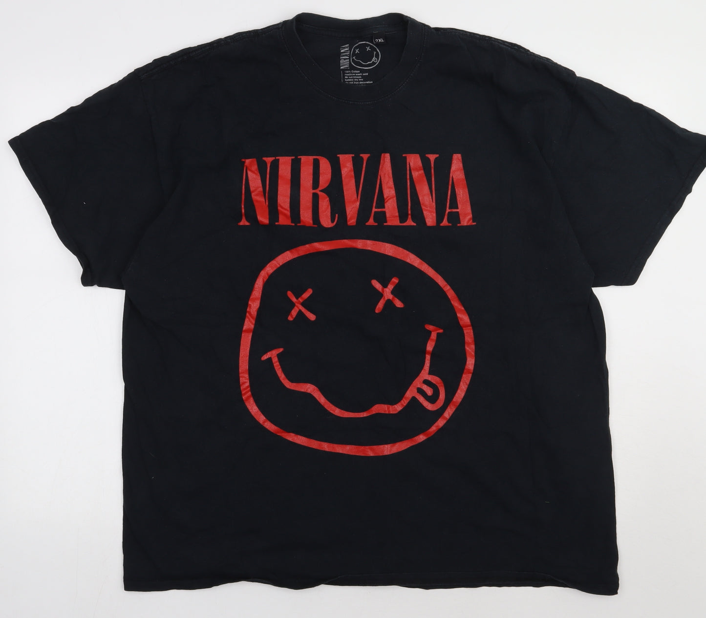 Nirvana Mens Black  Cotton  T-Shirt Size 2XL Crew Neck