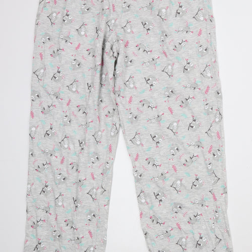 sainsburys Womens Grey  Cotton  Pyjama Set Size 14   - Sleep all day sloth