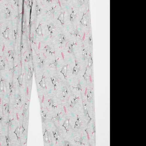 sainsburys Womens Grey  Cotton  Pyjama Set Size 14   - Sleep all day sloth
