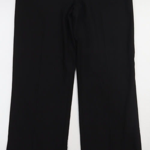 VILA Womens Black  Polyester Trousers  Size M L32 in Regular Hook & Eye