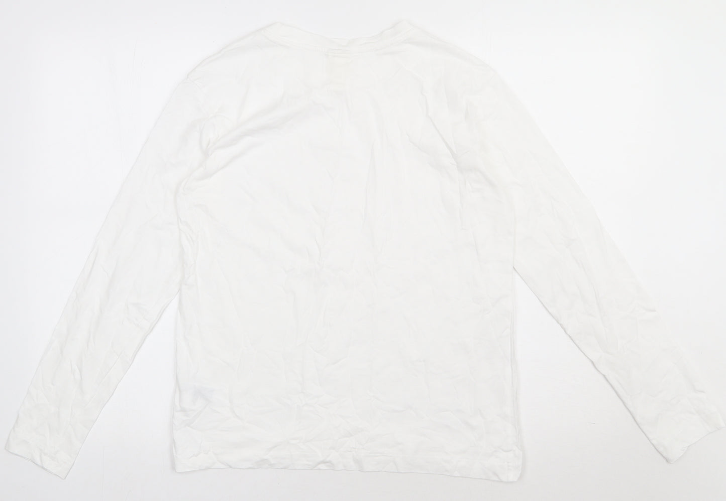 H&M Mens White  Cotton Pullover Sweatshirt Size S