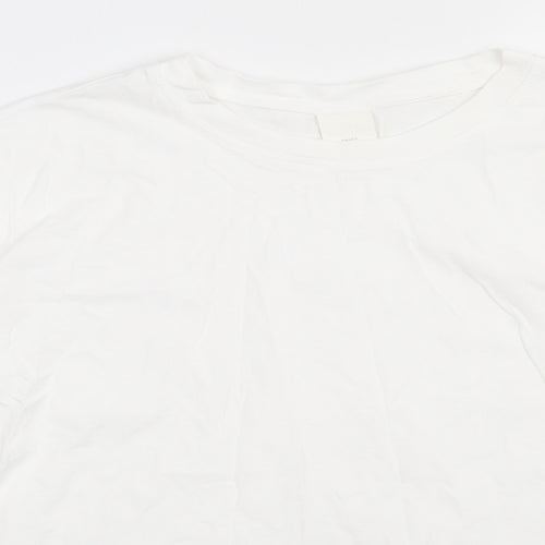 H&M Mens White  Cotton Pullover Sweatshirt Size S