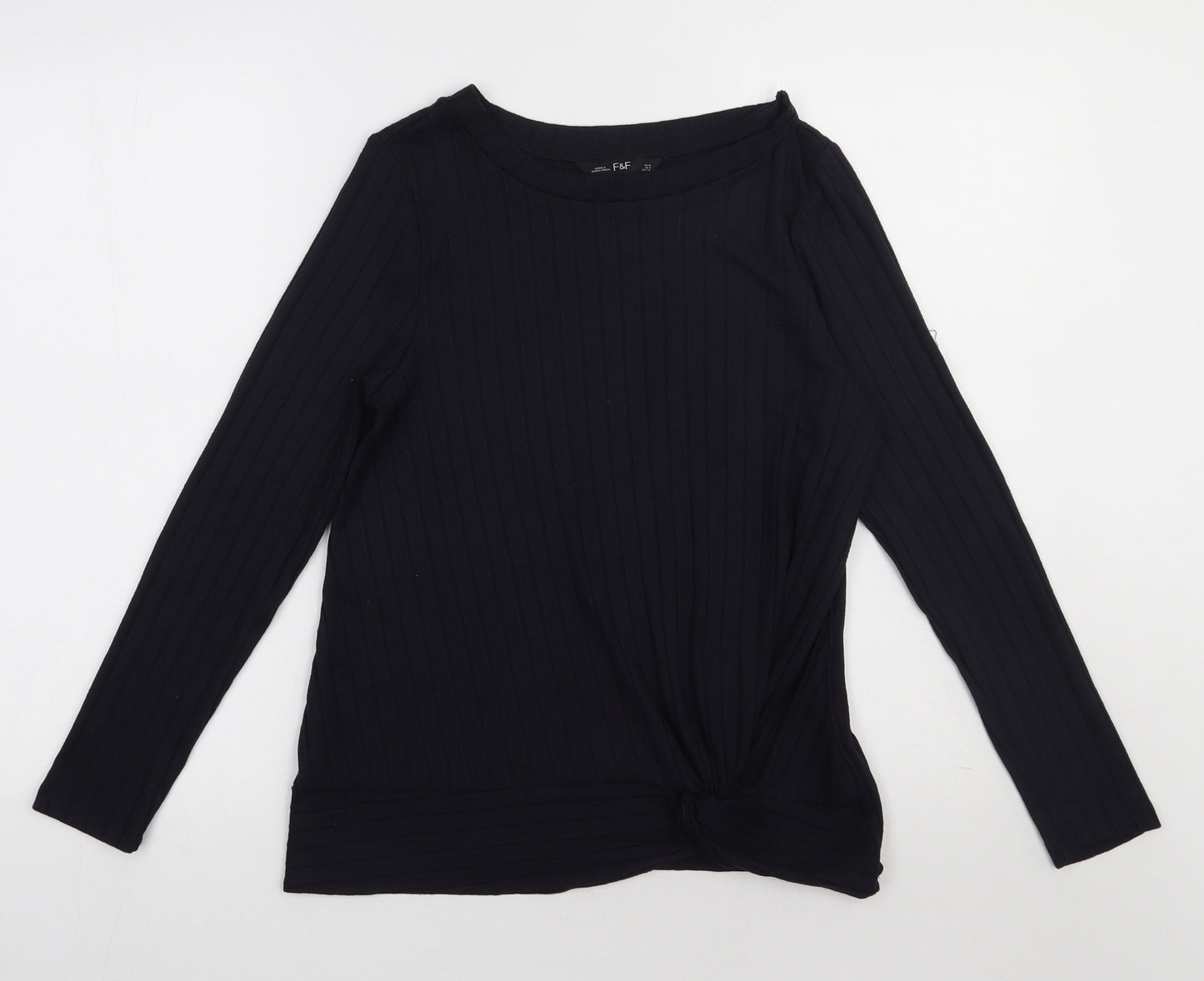 F&F Womens Blue  Polyester Pullover Sweatshirt Size 10  Pullover - ribbed fabric