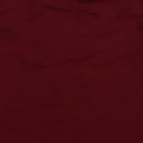 Select Womens Red  Polyester Basic Blouse Size 6 Collared