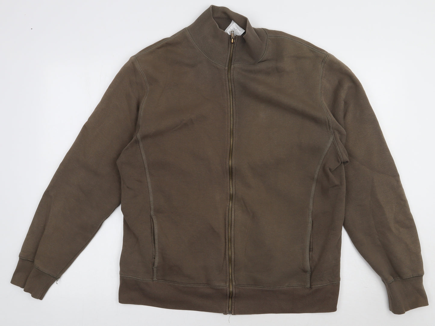 bb collections Mens Green  Cotton Full Zip Sweatshirt Size XL