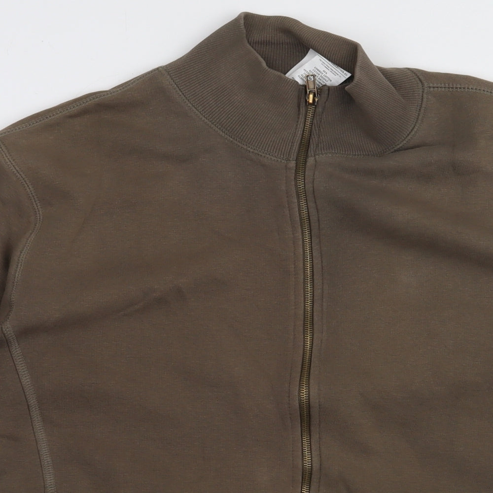 bb collections Mens Green  Cotton Full Zip Sweatshirt Size XL