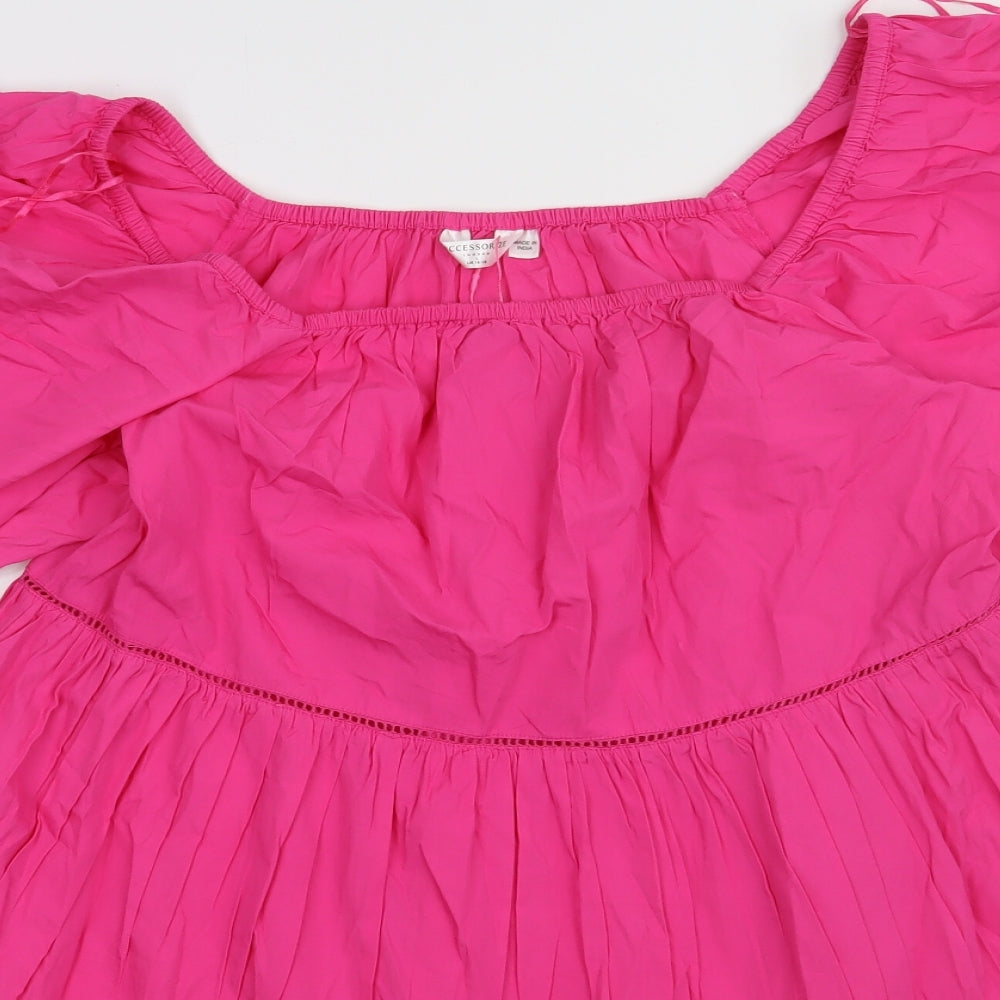 Accessories Womens Pink  Cotton Basic T-Shirt Size 18 Off the Shoulder
