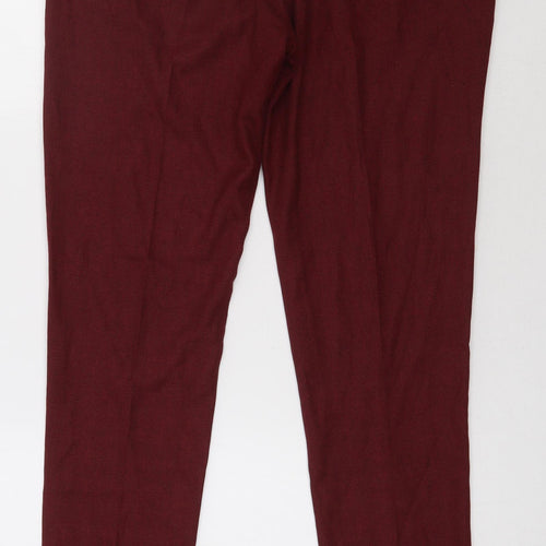 ASOS Mens Red  Polyester Trousers  Size 32 L32 in Regular Button