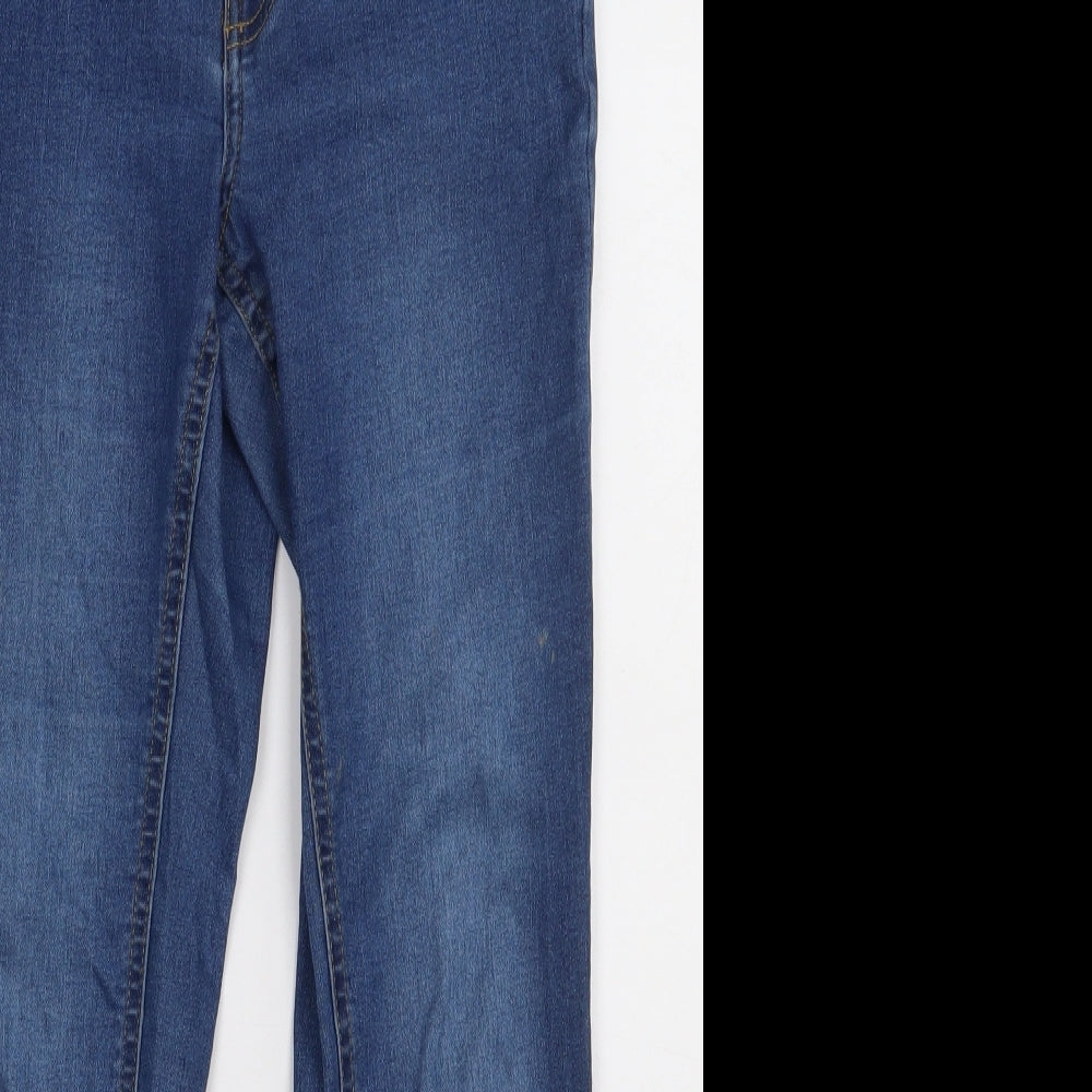 Peacocks Womens Blue  Cotton Straight Jeans Size 10 L28 in Regular Button