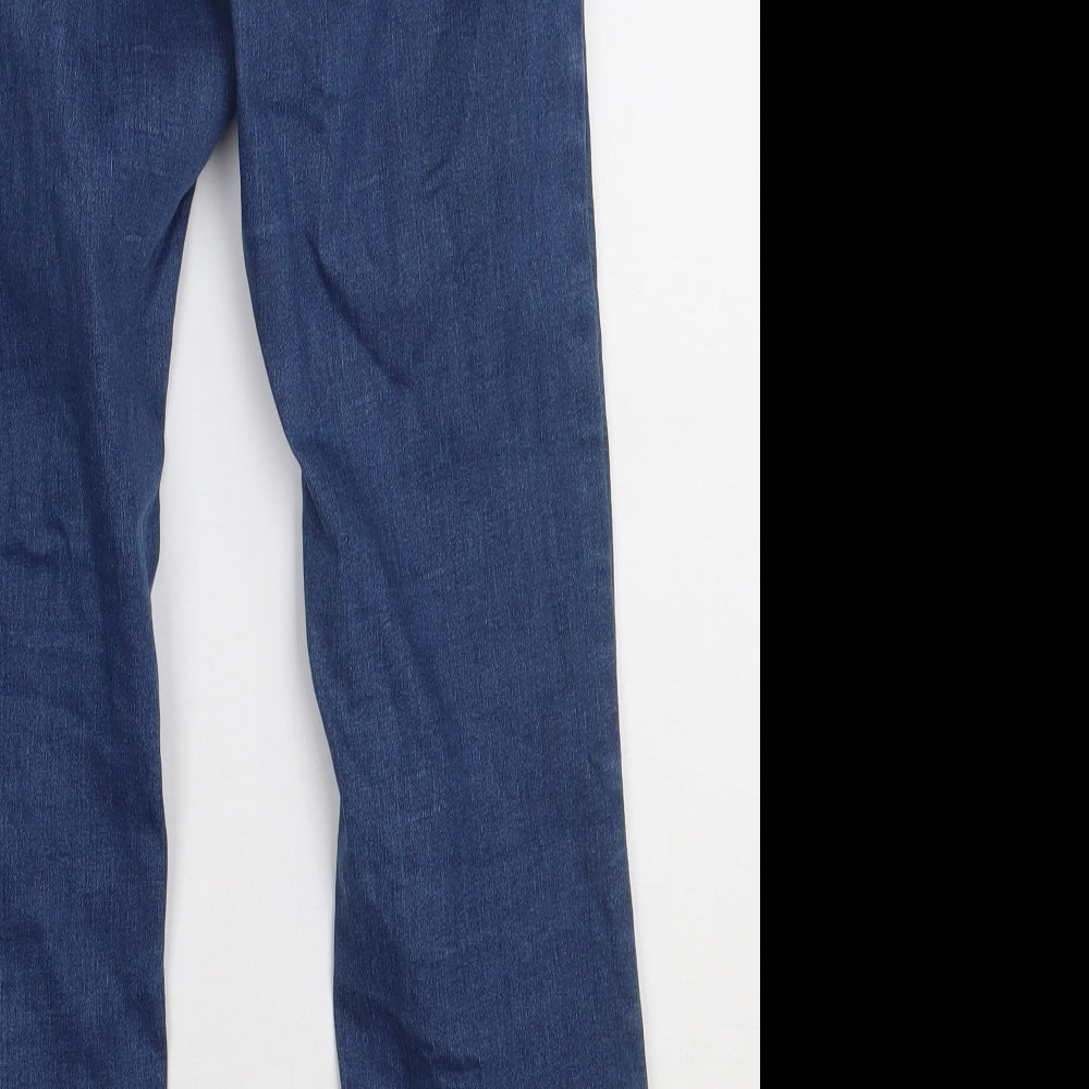 Peacocks Womens Blue  Cotton Straight Jeans Size 10 L28 in Regular Button