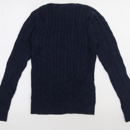 Crew Clothing Womens Blue  Cotton Pullover Sweatshirt Size 12  Pullover