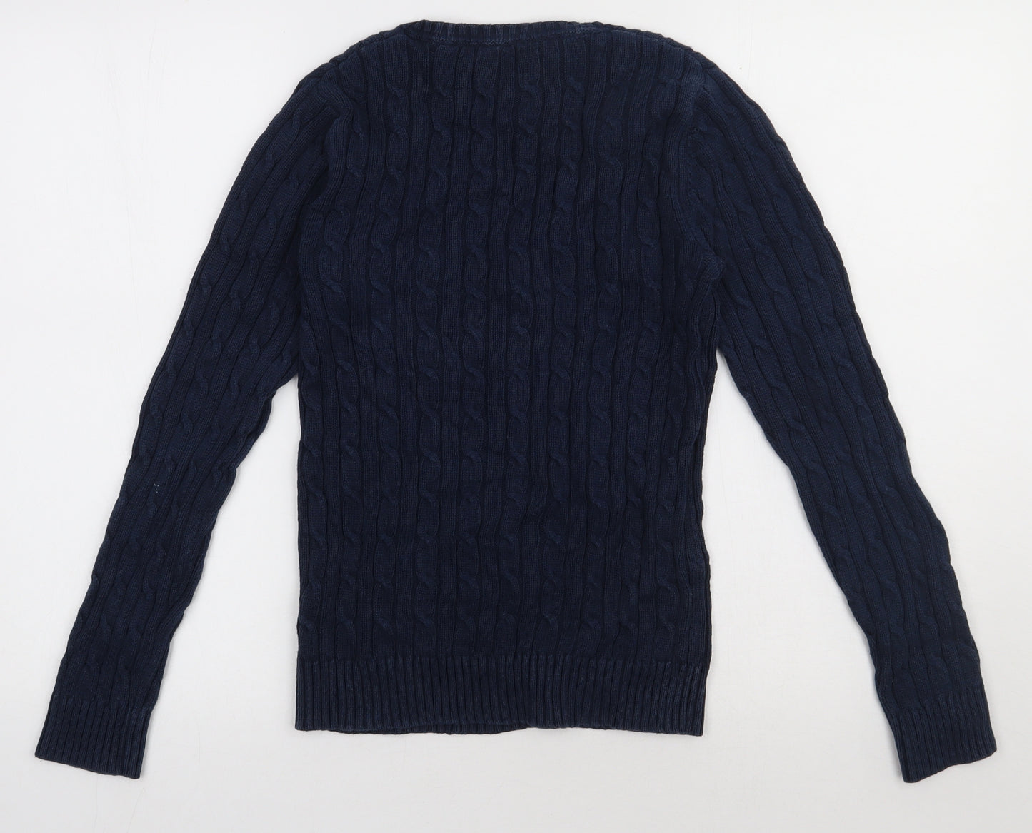 Crew Clothing Womens Blue  Cotton Pullover Sweatshirt Size 12  Pullover