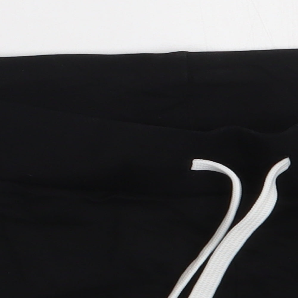 H&M Womens Black  Cotton Sweat Shorts Size S  Regular Tie