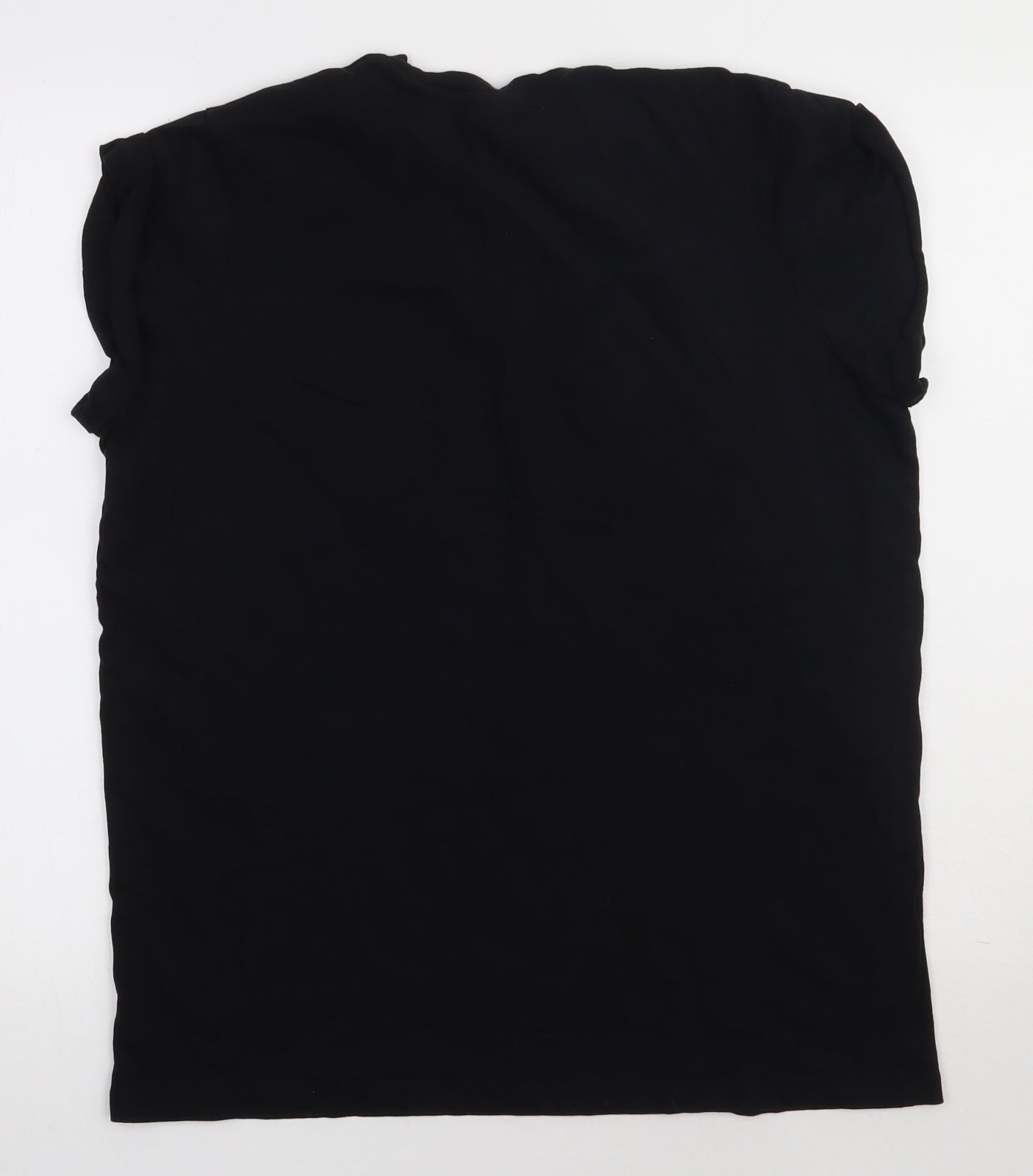 ASOS Womens Black  Cotton Basic T-Shirt Size 12 Crew Neck - kiss