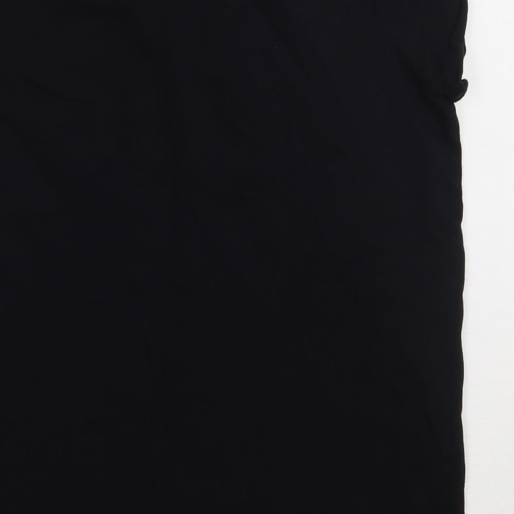 ASOS Womens Black  Cotton Basic T-Shirt Size 12 Crew Neck - kiss
