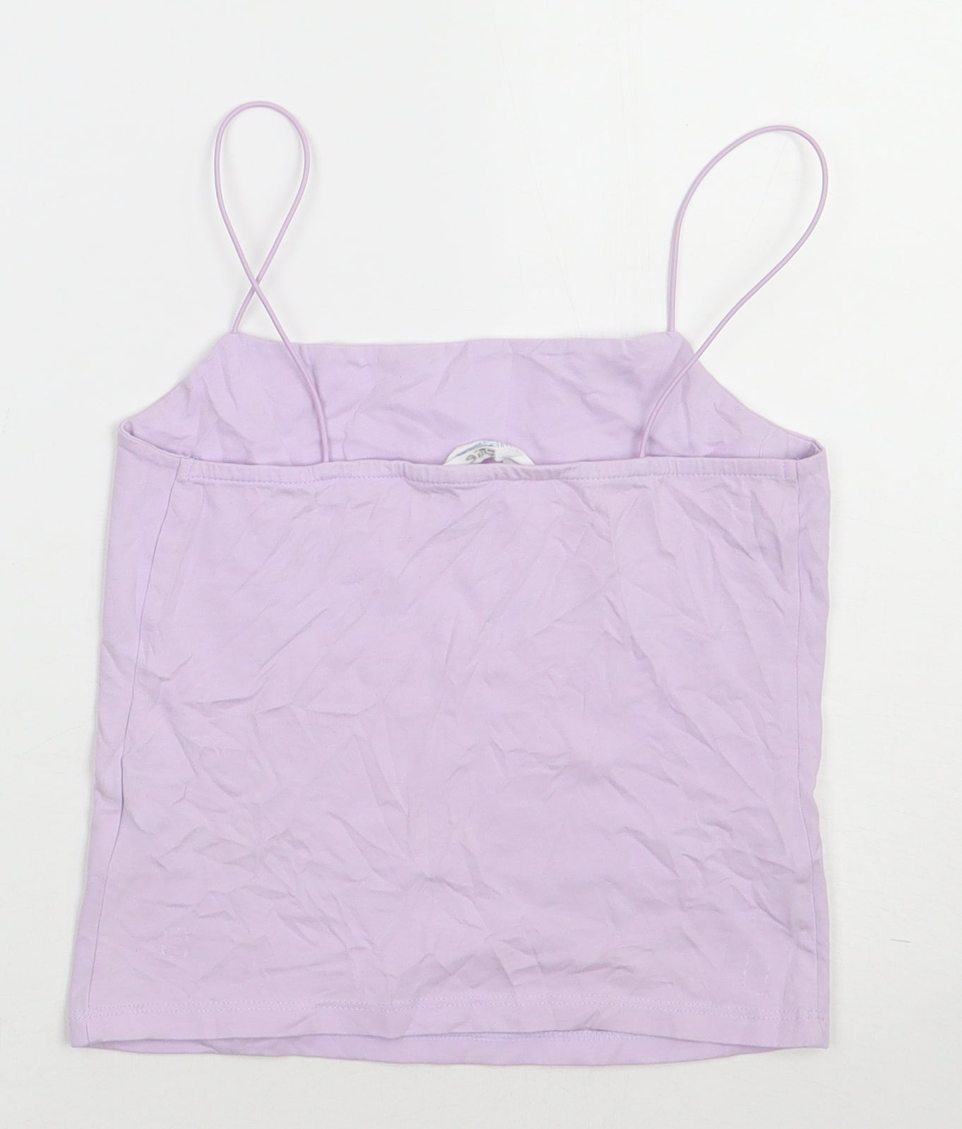 Primark Womens Purple  Cotton Cropped Tank Size 10 Square Neck